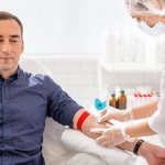 Blood test from a vein in men