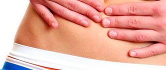 the girl feels new sensations after embryo transfer and touches her belly