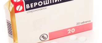 Таблетки Верошпирон в упаковке