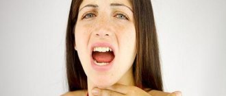 woman has a sore throat