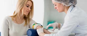 Taking blood for hormone analysis